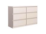 Kommode Nudo 120/78,5/39Cm Mit 6 Schubladen TüRen Kaschmir