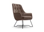 Sessel Seduta, Modern Polstersessel Loungesessel, Velours-Stoff Braun