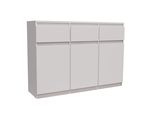 Kommode Meraviglia 120/85/33 Cm Mit 3 Schubladen 3 TüRen Weiß