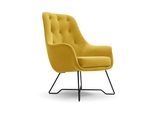 Sessel Seduta, Modern Polstersessel Loungesessel, Velours-Stoff Gelb