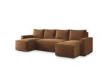 Wohnlandschaft Aspra Lm Braun Chenille Mit Schlaffunktion