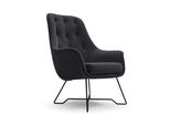 Sessel Seduta, Modern Polstersessel Loungesessel, Velours-Stoff Schwarz