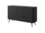 Sideboard Lantana 138/81/38 Cm Mit 3 Schubladen Und 1 TüRen Schwarz