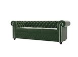 CHESTERFIELD-SOFA 3-Sitzer Nyx Flasche GrüN Samt