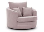 Drehsessel Ted Aus Puderrosa Cord-Stoff