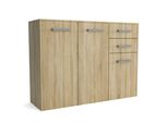 Kommode Scalini 113/82/33 Cm Mit 2 Schubladen 3 TüRen Sonoma Eiche