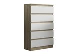 Kommode Adriano 70/112/33 Cm Mit 5 Schubladen Sonoma Eiche