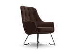 Sessel Seduta, Modern Polstersessel Loungesessel, Velours-Stoff Braun
