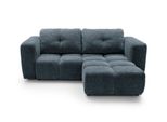 Ecksofa Arte 01 Dunkelblau Chenille Mit Schlaffunktion