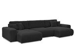 Wohnlandschaft Mollis Dunkelgrau PlüSchcord Mit Schlaffunktion