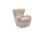 Sessel Mist, Polstersessel Klassisch Loungesessel, Bucle-Stoff Beige