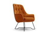 Sessel Seduta, Modern Polstersessel Loungesessel, Velours-Stoff Orange