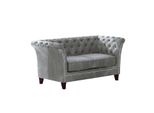 CHESTERFIELD-SOFA 2-Sitzer Fusion Grau Samt