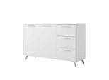 Kommode Elise 140/86/41Cm Mit 3 Schubladen 2 TüRen Weiß