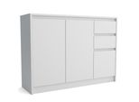 Kommode Astorre 113/82/35 Cm Mit 2 Schubladen 3 TüRen Weiß