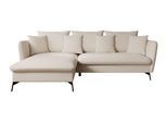 Ecksofa Ferro Creme Chenille Mit Schlaffunktion