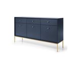 Sideboard Mondo 154/83/39Cm Mit 3 Schubladen 3 TüRen Blau