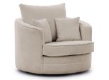 Drehsessel Ted Aus Beige Boucle-Stoff