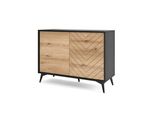 Kommode Diamante 104/77/39 Cm Mit 2 TüRen Schwarz