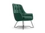 Sessel Seduta, Modern Polstersessel Loungesessel, Velours-Stoff GrüN