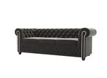 CHESTERFIELD-SOFA 3-Sitzer Nyx Schwarz Samt