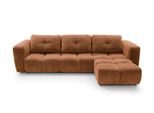 Ecksofa Arte 03 Orange Chenille Mit Schlaffunktion