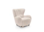 Sessel Mist, Polstersessel Klassisch Loungesessel, Bucle-Stoff Creme