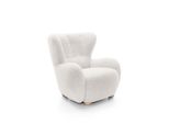 Sessel Mist, Polstersessel Klassisch Loungesessel, Bucle-Stoff Weiß