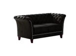 CHESTERFIELD-SOFA 2-Sitzer Fusion Schwarz Samt