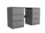 Schreibtisch Angulo 130X50X75 Cm BüRotisch Computertisch, Graphitfarben
