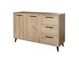 Kommode Fiora 140/86/41Cm Mit 3 Schubladen 2 TüRen Eiche Artisan