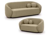 Sitzgarnitur 3+2 Roundi Beige Bouclé