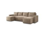 Wohnlandschaft Aspra Lm Beige Chenille Mit Schlaffunktion