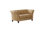 CHESTERFIELD-SOFA 2-Sitzer Fusion Beige Samt