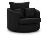 Drehsessel Ted Aus Schwarz Cord-Stoff