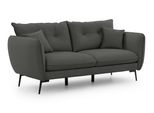 3-SITZER-SOFA Nordloft Dunkelgrau Samt