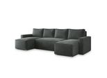 Wohnlandschaft Aspra Lm Grau Chenille Mit Schlaffunktion