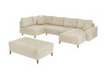 Wohnlandschaft Inkl. Hocker Sigurd Beige Chenille