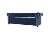 CHESTERFIELD-SOFA 3-Sitzer Nyx Marineblau Samt
