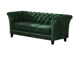 CHESTERFIELD-SOFA 3-Sitzer Fusion GrüN Samt
