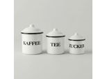 KüChenorganizer-Set Ambiente Haus "Emailliert - Tee, Kaffee, Zucker", Weiß, B:13Cm H:16Cm L:13Cm T:13Cm Ø:13Cm, Emaille, KüChenhelfer-Sets