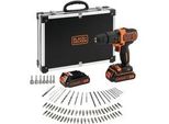 Akku-Schlagbohrschrauber BDCHD18BAFC, 18Volt Schwarz/Orange, 2X Li-Ionen Akku 1,5Ah, 80-Tlg. ZubehöR-Set, Im Koffer
