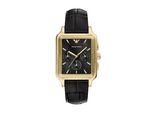 Chronograph Emporio Armani, Gold (Schwarz), Armbanduhren, Herren, Chronograph, Quarzuhr, Armbanduhr, Herrenuhr, Lederarmband, Analog