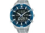 Chronograph Lorus, Silber (Silberfarben, Schwarz, Blau), Armbanduhren, Herren, Chronograph, Armbanduhr, Quarzuhr, Herrenuhr, Analog, Digital, Stoppfunktion, Datum