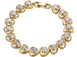 Armband Firetti "Schmuck Geschenk Kupfer Armschmuck Herzkettengliederung Liebe", Gold (Gelbgoldfarben, Kristallweiß, Kristallweiß), ArmbäNder, Damen, 19Cm, Kupfer, Armband, Mit Zirkonia (Synth.)