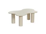 Couchtisch Mit Organisch Geformter Cremeplatte 70/110/40 Cm