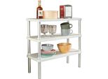 KüChenregal Ruco, Grau (Alu, Weiß), B:55Cm H:55Cm T:23,5Cm, Aluminium, Regale, Mit 3 Etagen, Aluminium/Kunststoff