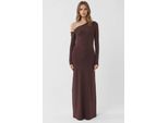 Asymmetrisches Kragen Maxi Bodycon Kleid