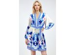 Blumenmuster A-Linien Mini-Kleid