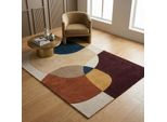 Wollteppich Abstrakt Lila-Bunt 160 X 230 Cm - Aire Kadima Design